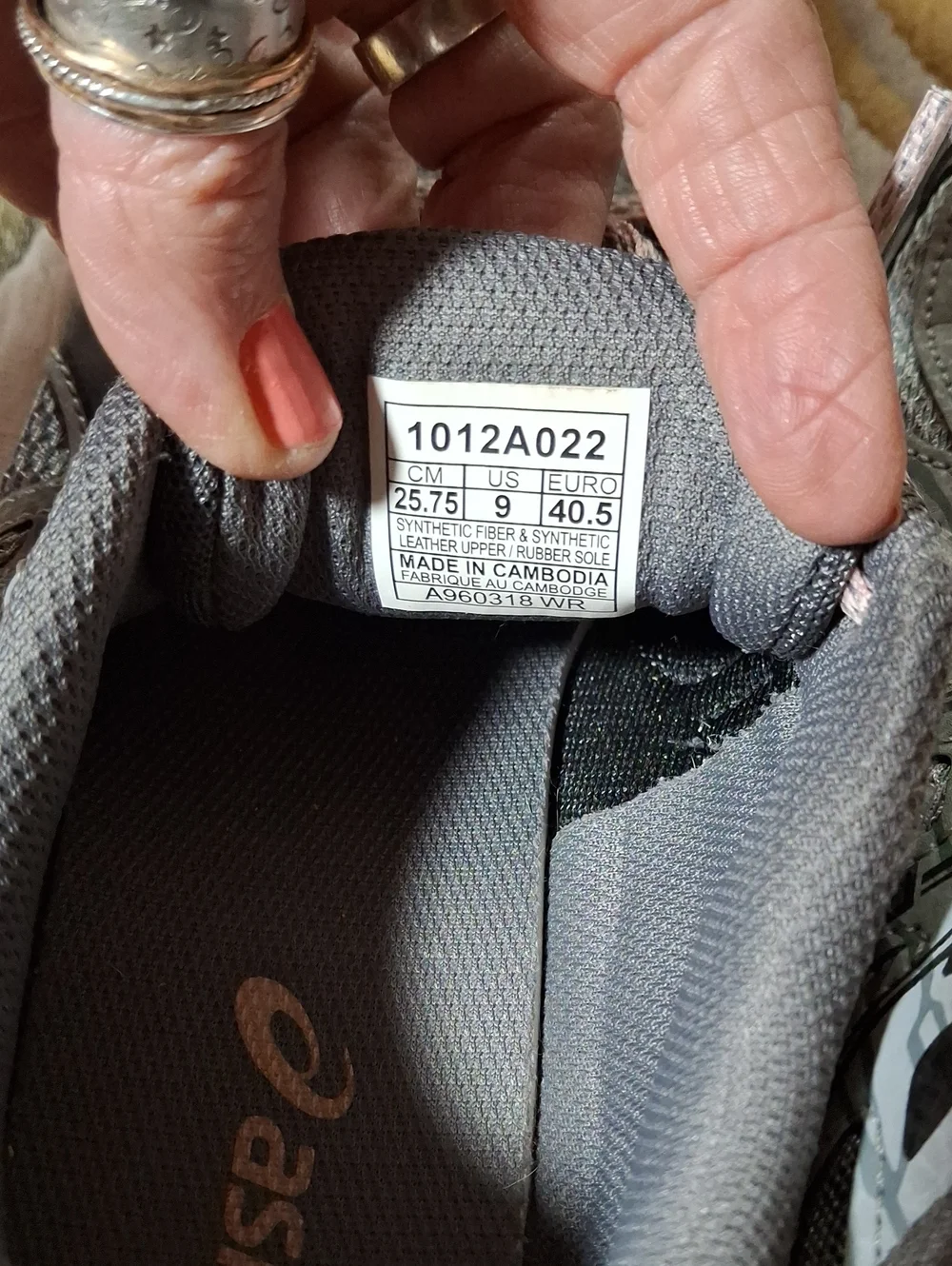 Asics Gray Sneakers with Light Pink Accents